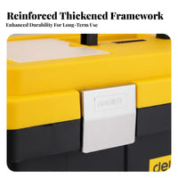 Toolbox with Removable Tray Secure Compartment Organizer Box Stackable