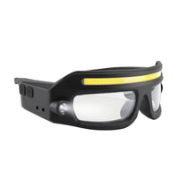 Rechargeable Glasses Style Headlamp Lightweight Headlamp with COB Light Bar Compact Wearable Glasses Light Portable for Mechanics, Runners, Repair Work
