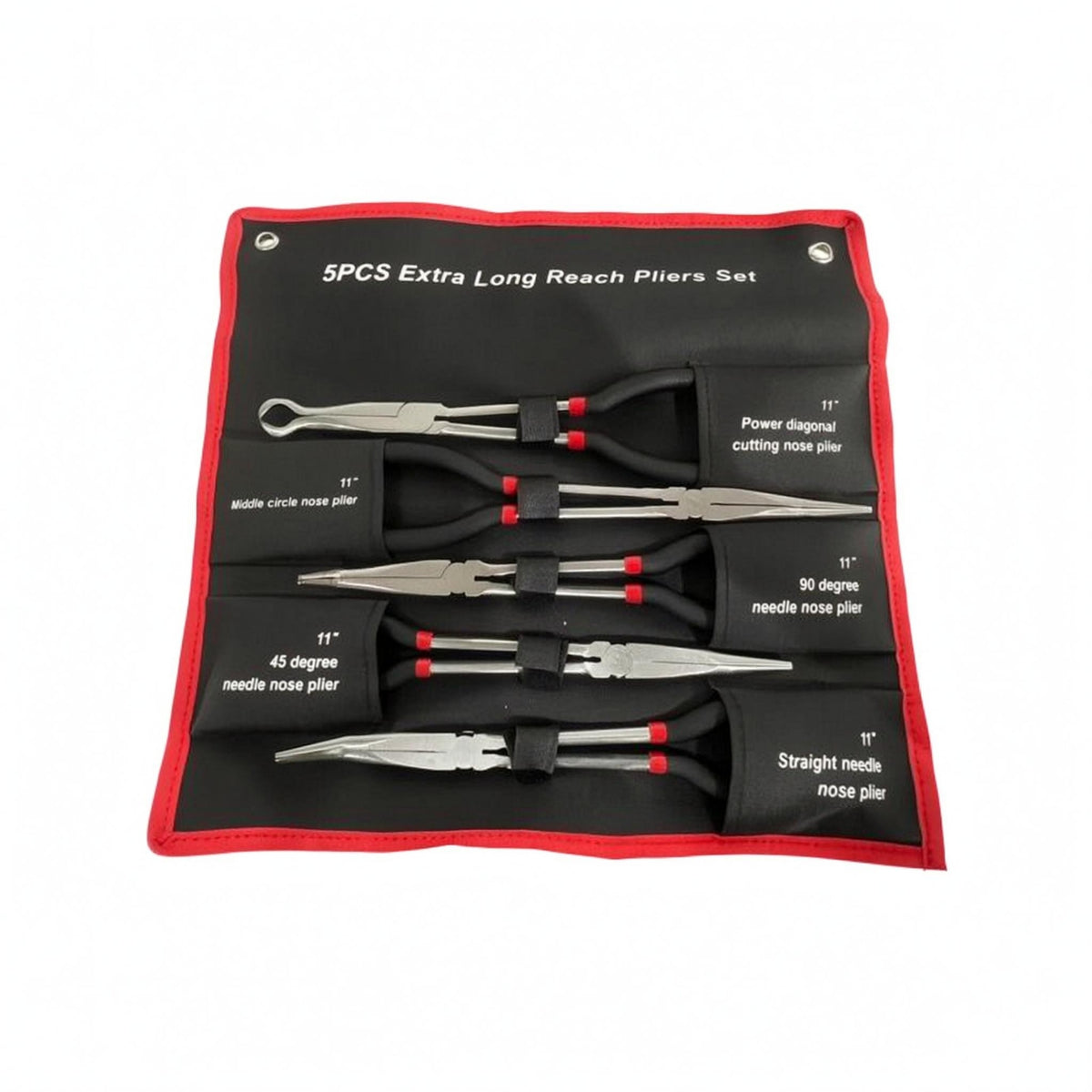 5 Pieces Extra-Long Reach Pliers Set Tie Strap Long-Nose Pliers Set Narrow Gaps