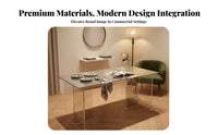 Stainless Steel Surface Display Table Minimalist Design Modern Boutique Island Table Spacious Surface Store Furniture for Visual Merchandisers