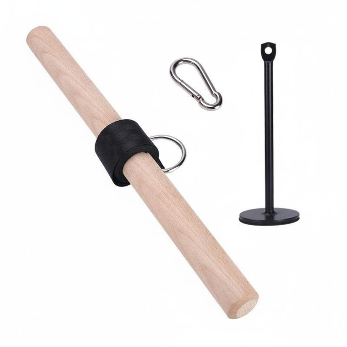 Thickened Nylon Strap Wrist and Forearm Roller Comfortable Grip Wrist Roller Muscle Building Beech Wood Arm Exercise Device Portable for Weightlifters, Bodybuilders, Athletes