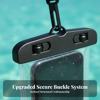 Full Tap-Sensitive Screen Functionality Waterproof Phone Pouch High Clarity Underwater Phone Case Secure Lock Seal for Swimmers, Beach