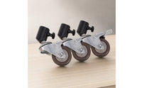 3 Pieces Studio Equipment Caster Metal Caster with Tube Mount 360° Rotation Casters for Video Production
