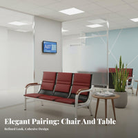 Wear-Resistant PU Leather 3 Seater Waiting Chair Heavy Duty 3 Seat Waiting Bench Long-Lasting Construction Metal Frame Tandem Chair High-Rebound Cushion for Visitors, Patients, Customers, Lobby, Hospital, Airport, Salon