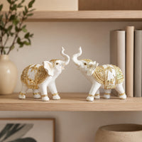 Resin Carved Lucky Elephant Figurine for Housewarming and Business Gifts