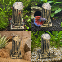 Aquarium Roman Column Ruins Decoration Fish Tank Ornament Resin Craft for Fish and Shrimp Hideout