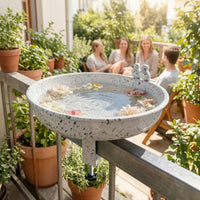 Metal Bird Feeder and Bird Bath Combo 2-in-1 Hardware Sturdy for Balcony