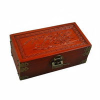 Solid Wood Wooden Jewelry Box With Lock Lockable Keepsake Box Decorative Carved Storage Chest for Bedroom