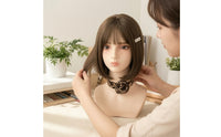 Hairpiece Display Head Smooth Mannequin Head with Shoulders Display Bust for Hair Stylists, Salons, Studios
