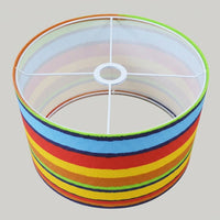 Lampshade for Table Lamps with Rainbow Stripe Pattern Design, Ceiling Light Shade in Denim Textile for Living Room