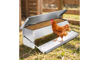 Metal Treadle Fowl Feeder Rodent-Resistant Treadle Chicken Feeder No Waste for Chickens, Backyard