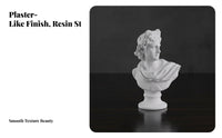 Sketching Practice Bust Compact Size Resin Plaster Cast Figure Highly Detailed Plaster-Like Bust Figurine for Interior Designers, History Enthusiasts
