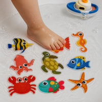 Anti-Slip Bathtub and Shower Stickers for Bathroom Safety - Cartoon Marine Life Design