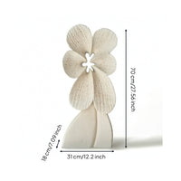 Floral Sculpture Cream-Colored Decorative Piece Figurine Textured Tabletop Decor for Entryway, Office Reception