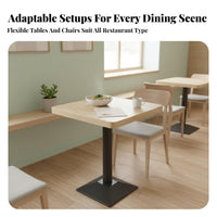 Hardwood Wood Construction Table and Seating set fashionable Design Wooden dining hall Table and Chairs Multiple Configurations Restaurant Furniture Easy Assembly for pasta Shops, Snack bar stools, Restaurants