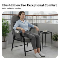 Ergonomic Design Padded Folding Recliner Stable Frame Lounge Chair High Back Support Indoor Furniture Easy Assembly for Students, Office Workers, Balcony, Living Room, Bedroom, Reading Nook