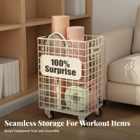 Exercise Mat Storage Cart Space Saving Exercise Mat Storage Rack Versatile Rolling Workout Equipment Organizer for Narrow Areas, Living Room