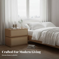 Nordic design Two-Drawer Nightstand Minimalist Aesthetic 2-Drawer Fabric Nightstand Space-Saving Design Bedside Table Sturdy Construction for Apartment Dwellers, Homeowners, Beside Bed, Next to Sofa, Living Room, Entryway