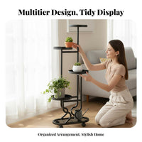 Movable Multi-Tier Plant Stand Floor-Standing Multimulti-story Planter Display Elegant design blossom Pot space-saving rackSaving for Gardeners, Apartment Dwellers, Homeowners, Living Room, Balcony, Bedroom, Corner areas