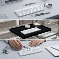 Diamond Sorting Tray Grooved Gem Sorting Tray with Grooves Board Rectangular White for Jewelers, Jewelry Making