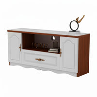 TV Stand and Coffee Table Set Easy to Clean TV Stand and Coffee Table Combo Spacious Drawers Modern Living Room Furniture Set for Bedroom