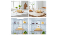 Clear Butter Storage Box Rectangular Butter Box with Bamboo Base Transparent Slimline for Kitchen, Fridge, Table