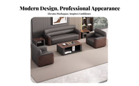 Modern Design 3-Seater Upholstered Couch Comfortable Minimalist Three-Seater Couch long-lasting Construction business-grade Furniture interchangeable interchangeable setup for Visitors, Business Owners, Office Managers, Waiting Room, Company Lounge