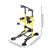 Heavy Duty Steel Frame Freestanding Pull up Bar Adjustable Height Freestanding Pull-up Station Stable Base Design Multi-Function Power Station with Bench Non-Slip Grips for Fitness Enthusiasts, Indoor