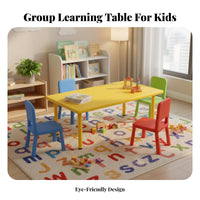 Kindergarten Learning Desk Easy to Clean Rectangular Group Table Sturdy Multi-Child Activity Table for Young Children, Parents, Playroom, Meal Time