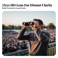 Large 50mm Objective Lens 7x50 Binoculars Tripod Mountable High Power Binoculars Wide Angle Optical Instrument Comfortable Grip for Outdoor Enthusiasts, Concert Goers, Concerts, Sporting Events, Camping, Stargazing
