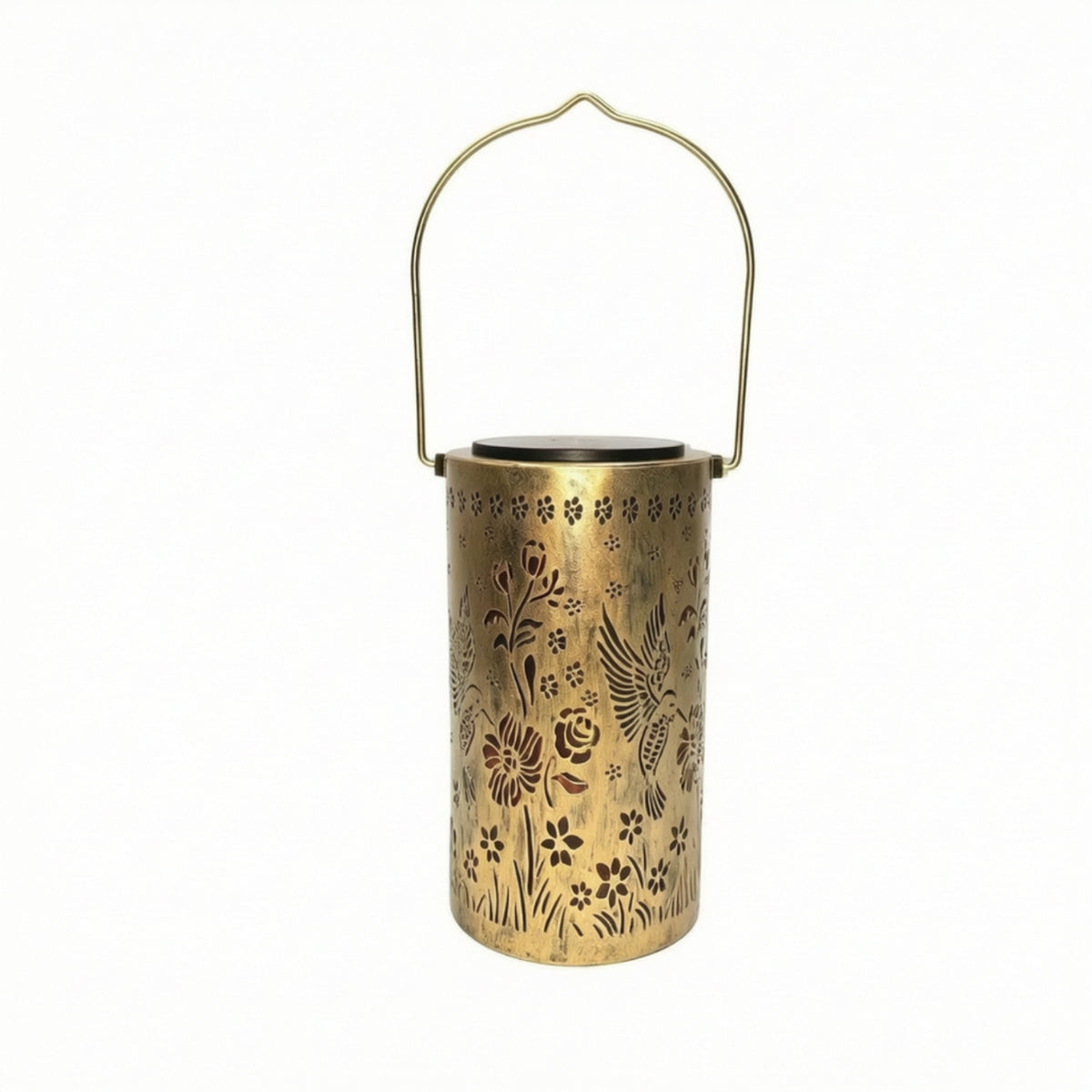 Solar Lantern with Hanging Loop Hollow Lamp Automatic for Garden