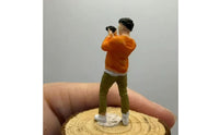 Miniature Man Figurine Realistic Details Painted Resin Figure Mini Size 1/64 Scale Resin Figure for Photographers, Collectors