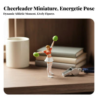 1:64 Scale Cheerleader Figure Collectible Cheerleader Display Scene Figurine Miniature Cheerleading Pom Girl High Intricacy