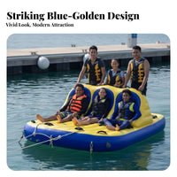 4 Pieces Boat Towable Multi Rider Towable Inflatable Water Sled Towable Water Tube Flying Fish Water Raft Crafted from Thickened PVC Suitable for Family Outings Group Water Sports Lake River Sea
