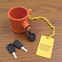 King Coupling Lock with Warning Tag High Visibility Heavy Duty King Coupling Lock Weatherproof for Trailer Drivers