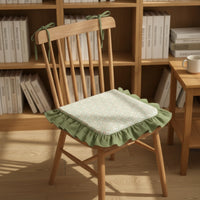 Chair Cushion with Ties Square Ruffled Chair Pad Sponge Seat Cushion Printed Bedding Decorative for Dining Chairs, Kitchen