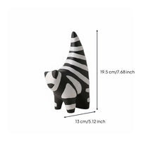 Elegant Abstract Cat Figurine Classic Black and White Ceramic Cat Sculpture Excellent Workmanship for Desktop, TV Stand, Bookshelf