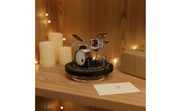 Holiday Gift Acrylic Drum Kit Model Music Themed 2D Acrylic Drummer Ornament Collectible 2D Drum Set Ornament Exquisitely Crafted for Drummers, Musicians, Office Desk, Bookshelf