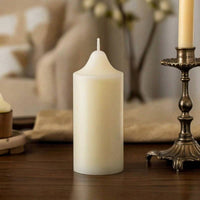 Soy Pillar Candles Ivory White Soy Soy-Based Material Candle Minimalist Unscented Candle for Minimalism Enthusiasts, Home Decor, Tabletop Styling