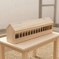 Natural Wood Pigeon Feeder with Dividers Sturdy Wooden Feeding Trough Long-Lasting Pigeon Feeder Outdoor for Lofts, Coops, Farms