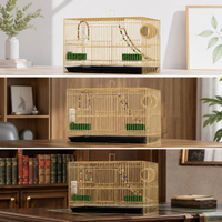 Bird Cage for Parrots Cockatiels, Upgraded Encrypted Metal Folding Cage, Extra Large
