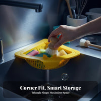 Stick-on Sink Strainer Easy to Clean Triangle Corner Sink Basket Food Waste Strainer Basket Clog Avoidance