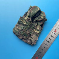 Flap Pockets Vest Front Zip Miniature Vest Padded Hooded Top Figure Accessory Stitched for Collectors, Hobbyists, Scene Display, Display