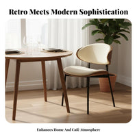 Soft and Comfortable Upholstered Shell-Back Chair High-Density Foam Cushion Dining Seat Ergonomic Support Home Furniture Anti-Slip Feet for Restaurant Owners, Interior Designers, Homeowners, Kitchen, Living Room, Bedroom, White Ice