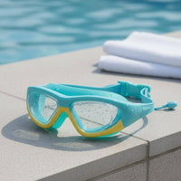 Clear Vision Kids Swim Goggles Leak-Proof Large Frame Swimming Goggles Leakproof Children's Swimming Mask Adjustable Buckle for Boys, Girls, Water Park, Beach