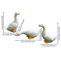 3 Pieces Realistic Feather Detail Duck Figurine Mixed Poses Garden Duck Ornament for Water Feature