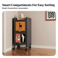 360-Degree Rotation Rotating bookstand Movable with casters Rotating Book Tower Space-Saving Design bookstand Large Capacity for Children, Students, Small Spaces, Study Room, Playroom, Home Office