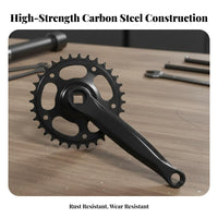 Mountain Bike Crankset Wear-Withstand Ant Mountain Bike Crank Limb Set Single Speed Crankset Thickened Chainring 170mm Crank