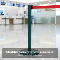 Heavy-Duty Base Retractable Belt Stanchion Sturdy Construction Stainless Steel Queue Pole Stable Belt Barrier Stanchion Easy Assembly for Event Organizers, Security Personnel, Airports, Hotels, Museums, Retail Shop S