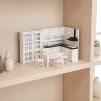 Miniature Kitchen Set 1:12 Scale Dollhouse Kitchen Cabinet Detailed for Diorama